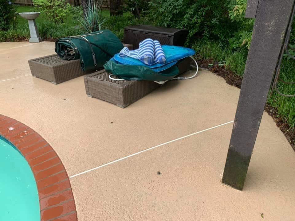 Pool patio after cleaning