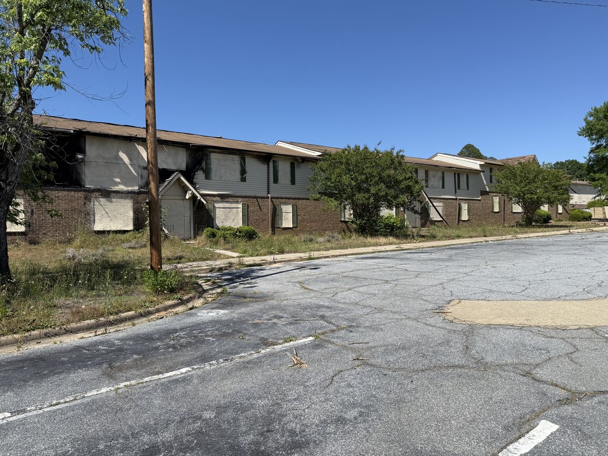 Boarded apartment complex
